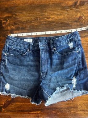 GAP Dark Blue Distressed Denim Jean Shorts size 27